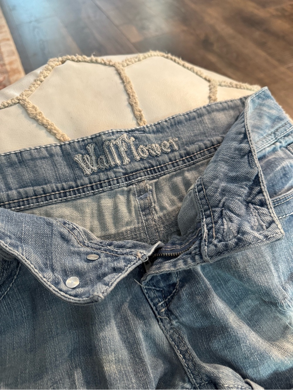 Light Blue Distressed Denim Women’s Shorts - Picture 4 of 7